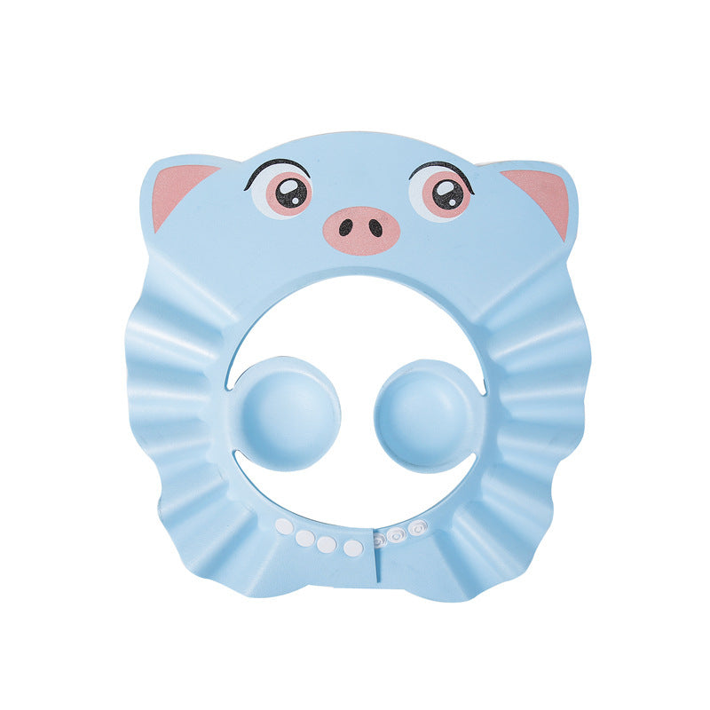 Baby Waterproof Ear Protection Shower Hat Kids DealSniper.net Blue Pig Shower Cap