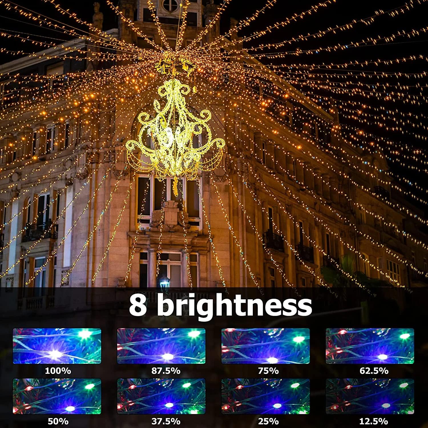 110Ft 300 LED 9 Modes Color Changing Waterproof Outdoor Christmas String Lights Home dealsniper-net