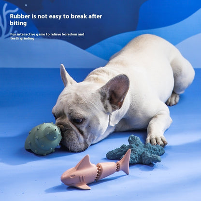 Dog Food Leakage Deep Sea Shark Rubber Dog Toys Pets dealsniper-net