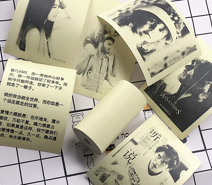 Mini Bliuetooth Wireless Thermal Printer Paper Sticker Label Printer Electronic dealsniper-net 3pcs thermal paper Yellow