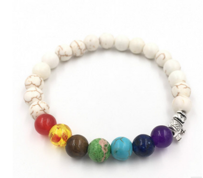 Agate molten rock 8mm energy volcanic stone chakra colorful beads bracelet string Jewelry dealsniper-net White pine elephant