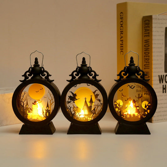 Halloween Retro Candle Portable Storm Lantern Holidays Gym From House