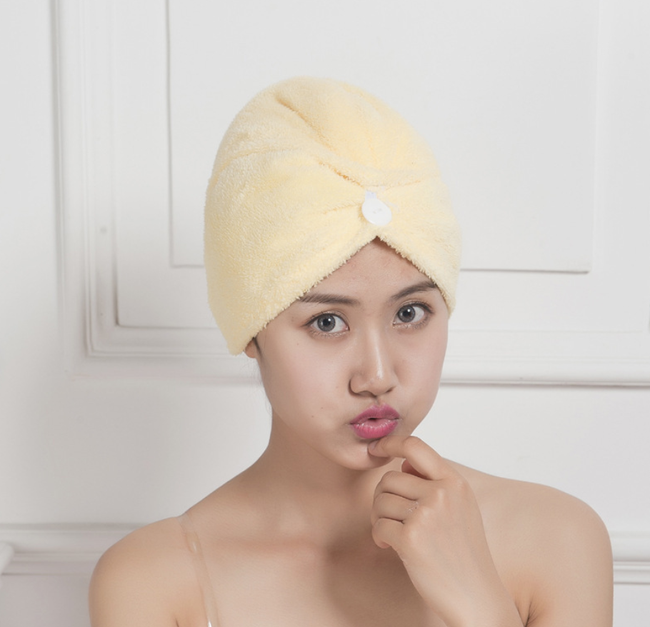 Korean version of coral fleece dry hair cap dry hair towel Women dealsniper-net