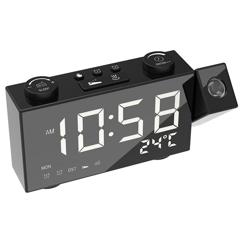 FM Radio Projection Alarm Clock With Digital Display