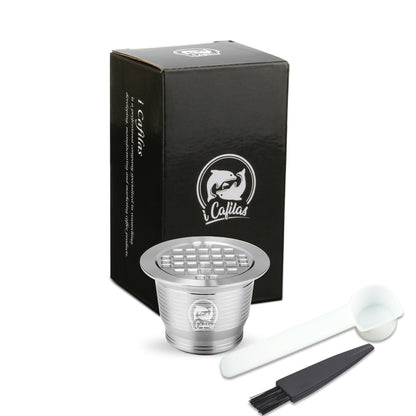 Stainless Steel Reusable Nespresso Refillable Coffee Capsule Pod Filter Kitchen DealSniper.net Square hole