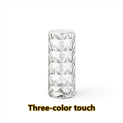 Nordic Crystal Lamp USB Table Lamps Bedroom Touch Dimming Home dealsniper-net White 3colors USB