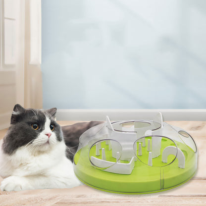 Pet Cat Toy Maze Slow Food Bowl Pets Gym From House