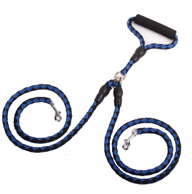 Double-Ended Traction Rope For Walking The Dog Hand-Double-Ended Pets Gym From House Blue