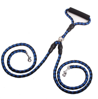 Double-Ended Traction Rope For Walking The Dog Hand-Double-Ended Pets Gym From House Blue