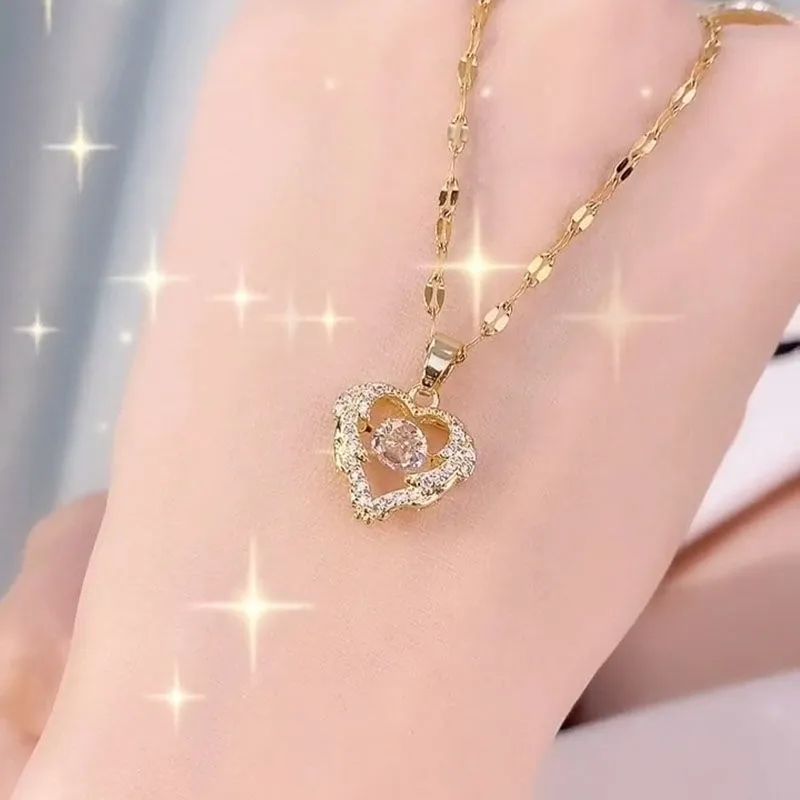 Valentines Day Gift Perfume Bottle Pendant Titanium Steel Necklace Jewelry Gym From House X176 Gold