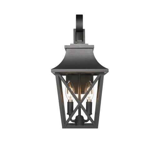 Black Outdoor Wall Light 2 Lights Large Outdoor Modern Wall Light