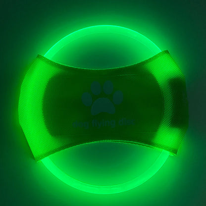 Dog Flying Discs Light Glowing LED Luminous Training Pets dealsniper-net Green Light USB