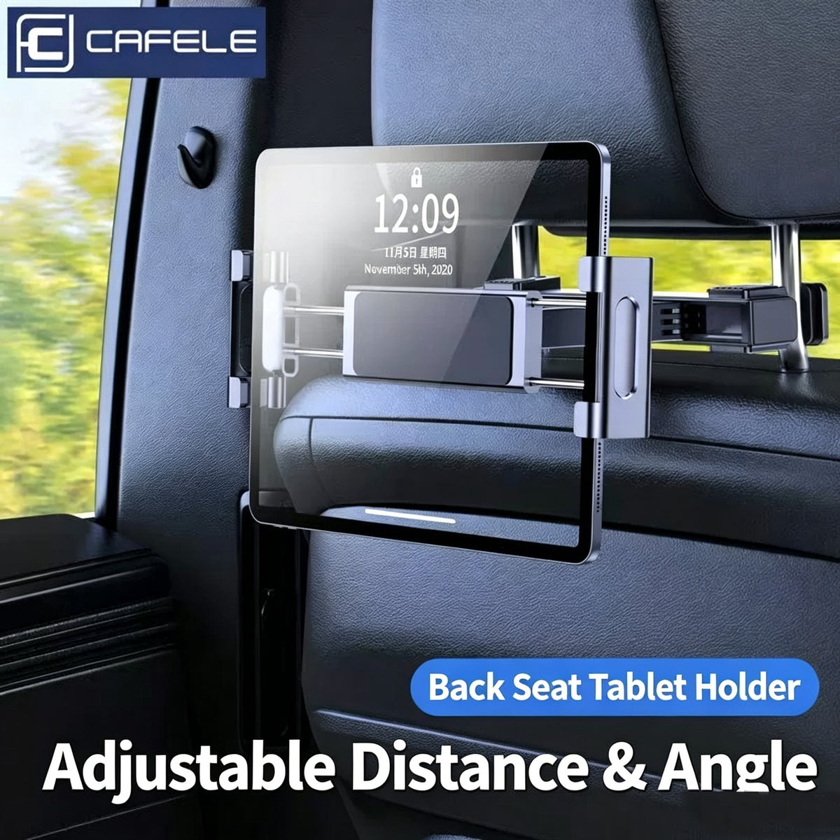 Car Headrest Tablet Holder Back Seat Car Tablet Mount Telescopic Vehicle DealSniper.net