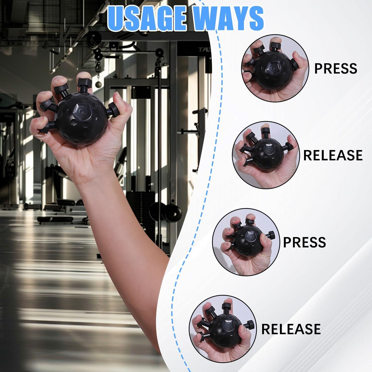 Gym Finger Hand Strengthener Grip Adjustable Resistance Hand Balls Sports DealSniper.net