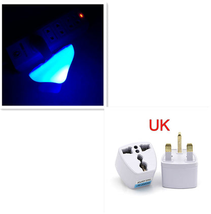 LED Night Light Mushroom Wall Socket Lamp EU US Plug Warm White Home dealsniper-net Mushroom UK Blue