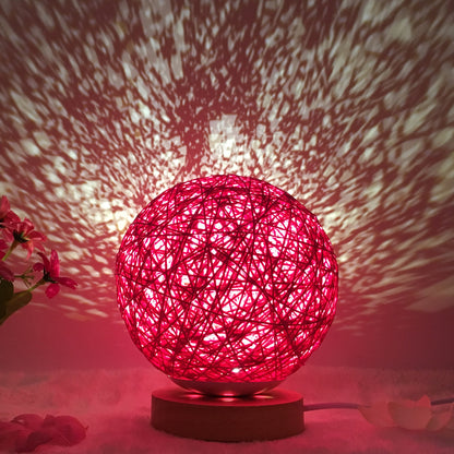 Creative Linen Table Lamp Novel and Unique LED Intelligent Home Decor Gym From House Red round Button 15cm