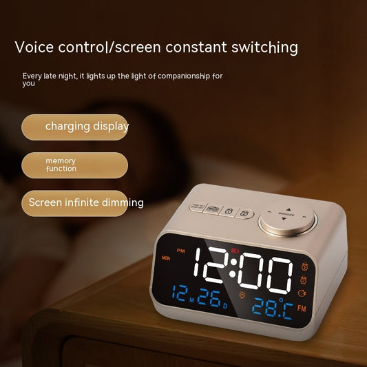 Cross-border Hot Sale LED Voice Control Clock And Humidity Electronics dealsniper-net