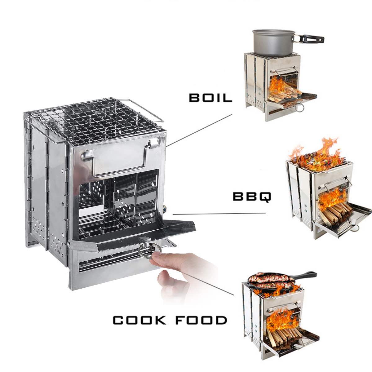 Lightweight Camping Wood Stove Adjustable Folding Wood Stove Outdoor DealSniper.net