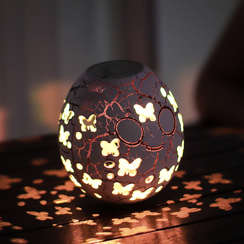 Cracked Led Goose Egg Lamp Charging Rgb Tumbler Home Decor Gym From House USB Charging Three Colors Butterfly bicolor