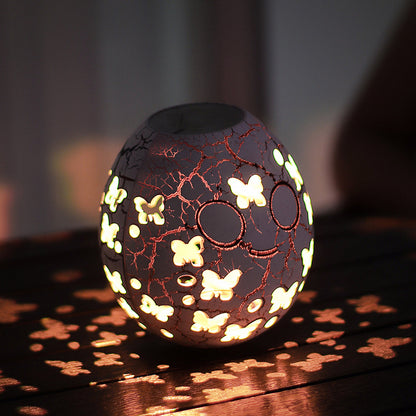Cracked Led Goose Egg Lamp Charging Rgb Tumbler Home Decor Gym From House USB Charging Three Colors Butterfly bicolor