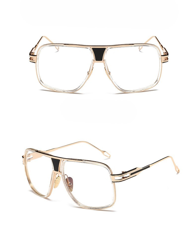 Sunglasses Men Brand Designer Sun Glasses Driving Oculos Men DealSniper.net Gold clear