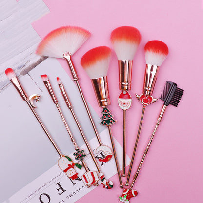 Christmas moose makeup brush set brush Beauty dealsniper-net Rose gold