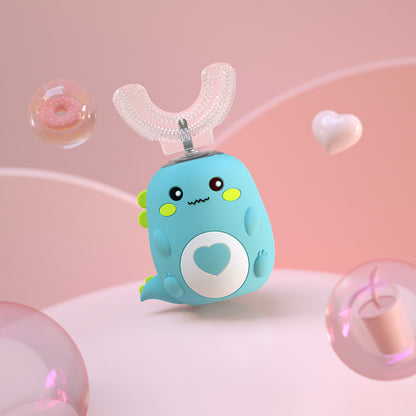 Children'S Electric Toothbrush Food Grade Silicone Oral Kids null Little Dinosaur Green 2to6 Years Old