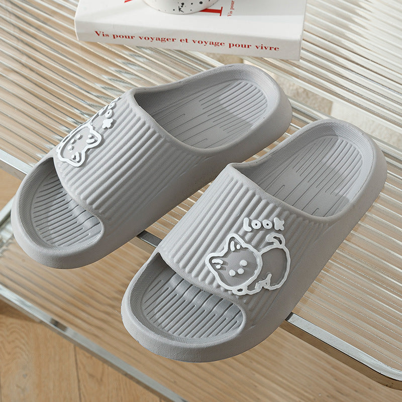 Cute Cat Slippers Summer Women Home Shoes Bath Women DealSniper.net Gray 40to41