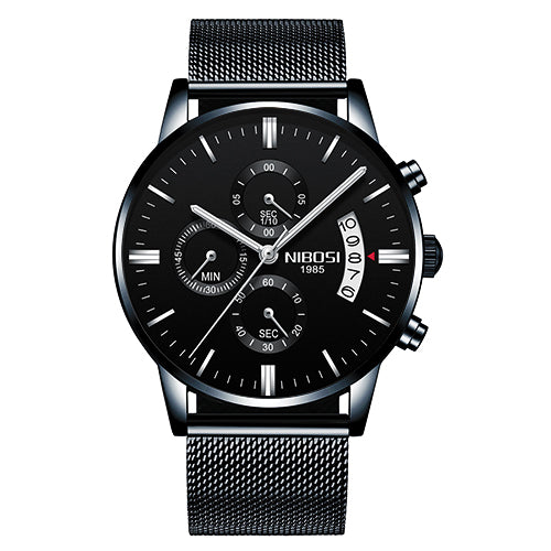 Men Watch Chronograph Sport Mens Watches Top Brand Men DealSniper.net C black