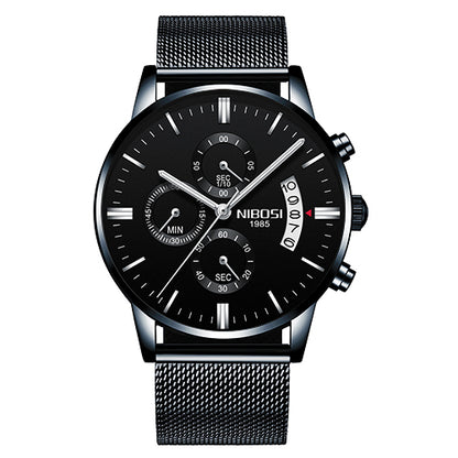 Men Watch Chronograph Sport Mens Watches Top Brand Men DealSniper.net C black