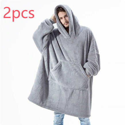 Hoodie Sweatshirt With Big Pocket Tops Sweater Comfortable Loose Women dealsniper-net Grey 2pcs One size