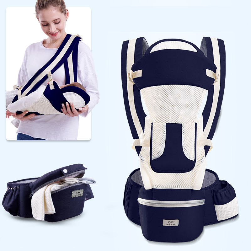 Ergonomic Baby Carrier Infant Baby Hipseat Carrier Kids dealsniper-net Breathable Dark blue