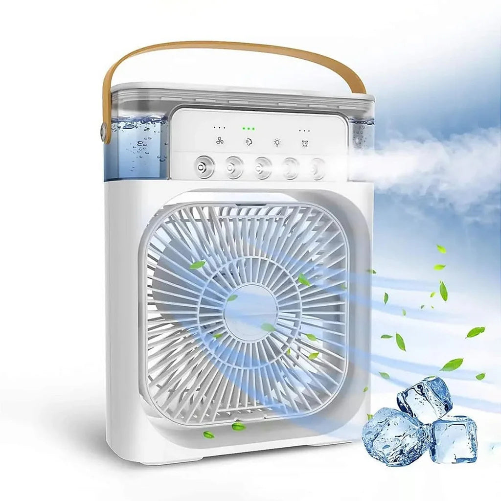 Portable Fan Lighting Humidifier USB Desk Air Conditioner House dealsniper-net Branco