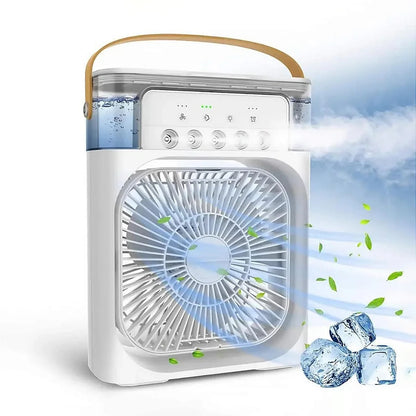 Portable Fan Lighting Humidifier USB Desk Air Conditioner House dealsniper-net Branco