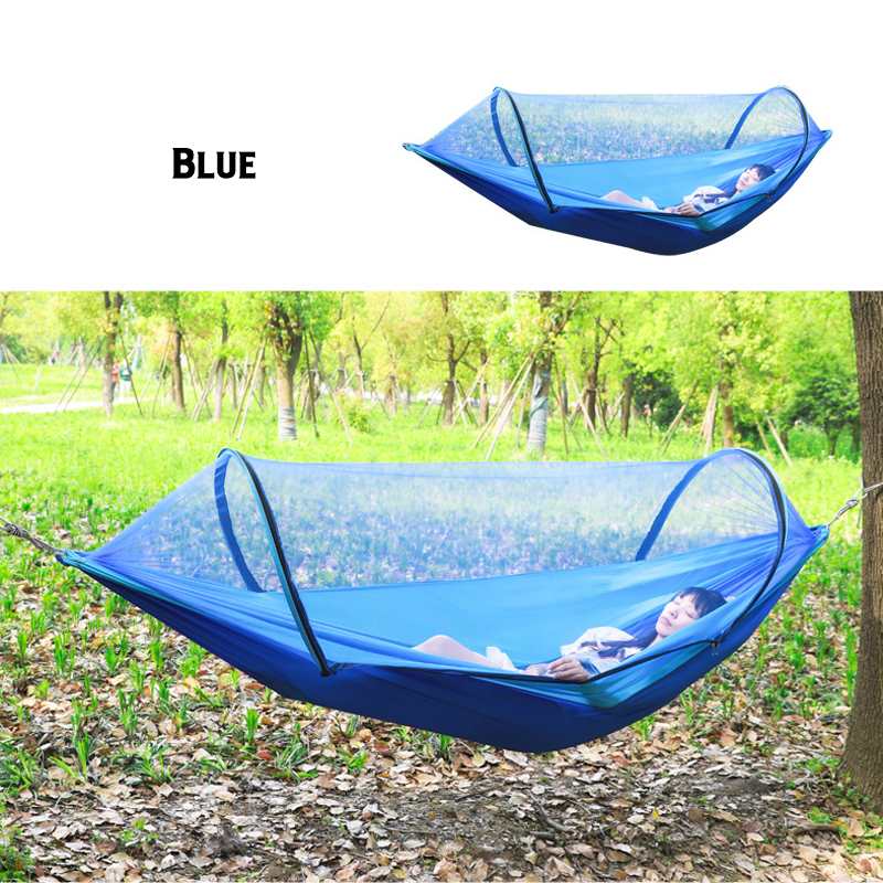 2 Person Portable Outdoor Mosquito Parachute Hammock Outdoor dealsniper-net Blue