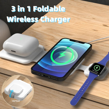 3 In 1 Magnetic Foldable Wireless Charger Charging Station Gadgets dealsniper-net