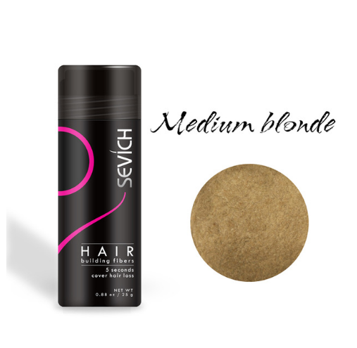 Hair Building Fibers Keratin Thicker Anti Hair Loss Products Concealer Beauty dealsniper-net Golden Med blonde in 25g
