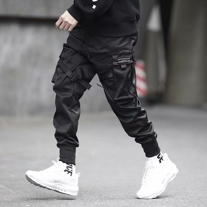 Ribbons Harem Joggers Men Cargo Pants Streetwear Hip Hop Men dealsniper-net