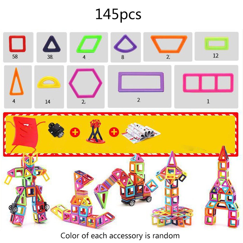 Magnetic building block toys Kids dealsniper-net 145pcs