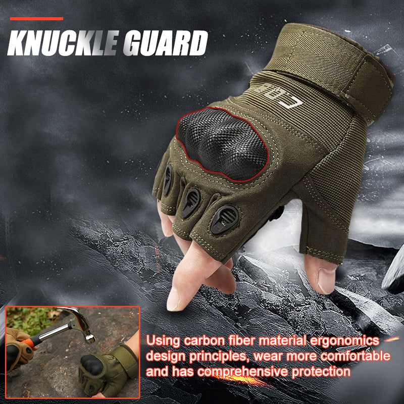 Tactical Gloves Army Military Men Gym Fitness Riding Half Finger Rubber Knuckle Protective Gear Male Tactical Gloves Men dealsniper-net