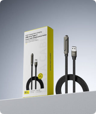 Fast Charging Foldable Bracket Data Cable 2-in-1 Data Wire Gadgets Gym From House 65w Black English Box