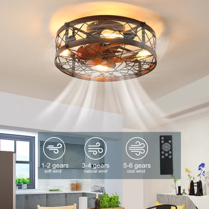 Cage Ceiling Fan With Light Black Recessed Ceiling Fan Light