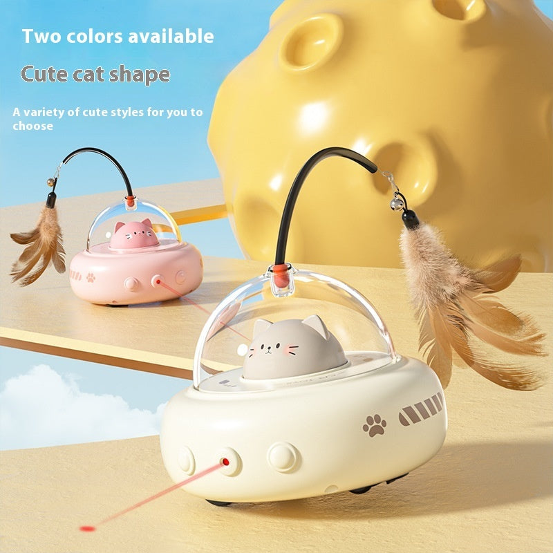 Smart Teaser Cat Toy Electric UFO Cat Teaser Stick With Bell Training Pets Gym From House