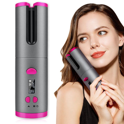 Multifunctional Automatic Wireless Curling Iron Beauty dealsniper-net Pink USB