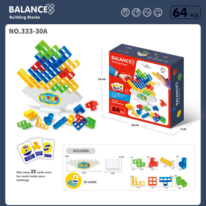 Balance Stacking Board Games Kids Adults Tower Block Toys For Family Parties Travel Games Boys Girls Puzzle Buliding Blocks Toy Kids dealsniper-net Balanced Jammer 64blocks