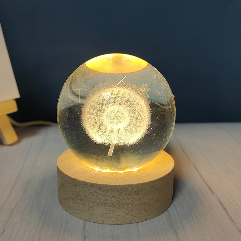 Usb Plug-in Luminous Crystal Ball Night Light Home Decor Gym From House Dandelion Usb Plug In