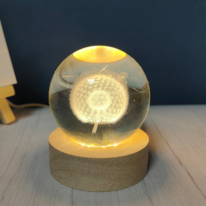 Usb Plug-in Luminous Crystal Ball Night Light Home Decor Gym From House Dandelion Usb Plug In