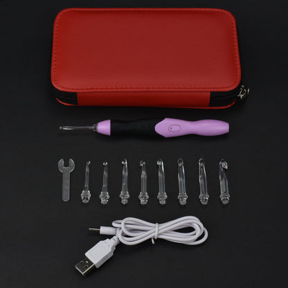 Luminous Crochet Head Leather Bag Set Hobby DealSniper.net Red