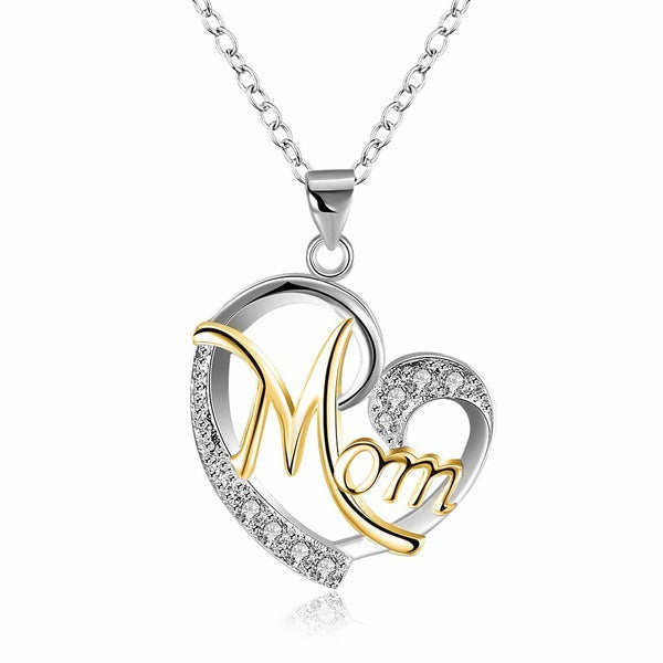 Women\'s Necklaces  Mom Color Separation Heart-shaped Diamonds Gifts