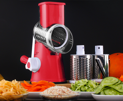 Manual Kitchen Accessories Multifunctional Round Mandoline Potato Slicer Vegetable Cutter Slicer Cheese Kitchen Gadgets Kitchen DealSniper.net Red